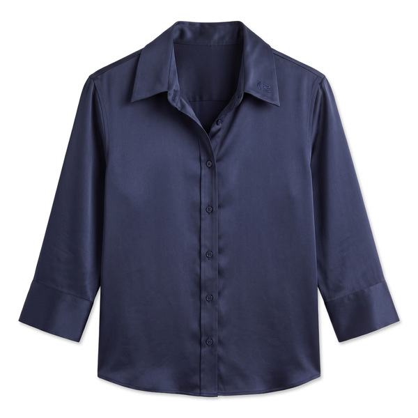 Womens Silk Three Quarter Sleeve Shirt